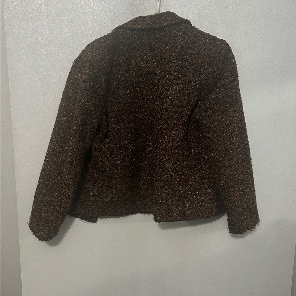 Requirements Brown Textured Button Front Jacket - image 4